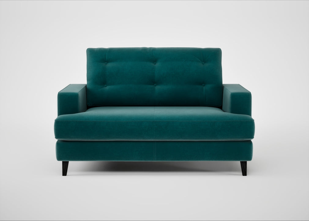 Mistral Loveseat Smart Luxe Velvet Ocean Green / Black
