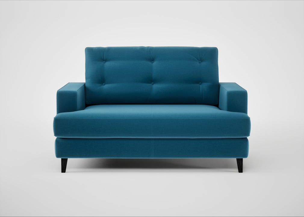 Mistral Loveseat Smart Velvet Ocean Blue / Black