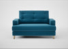 Mistral Loveseat Smart Velvet Ocean Blue / Natural
