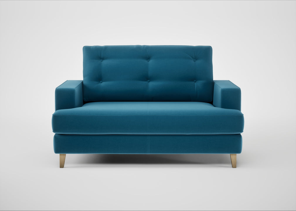 Mistral Loveseat Smart Velvet Ocean Blue / Natural