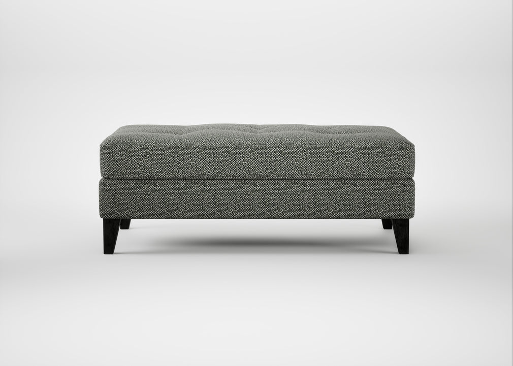 Mistral Footstool Boucle Tweed Lapis / Black