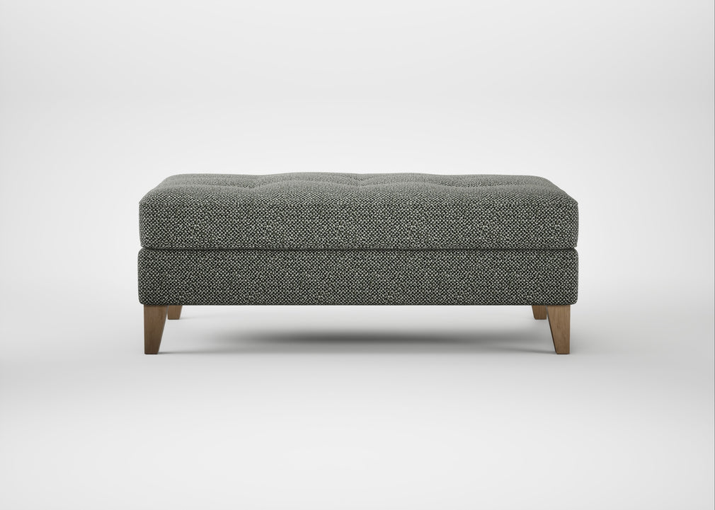 Mistral Footstool Boucle Tweed Lapis / Natural