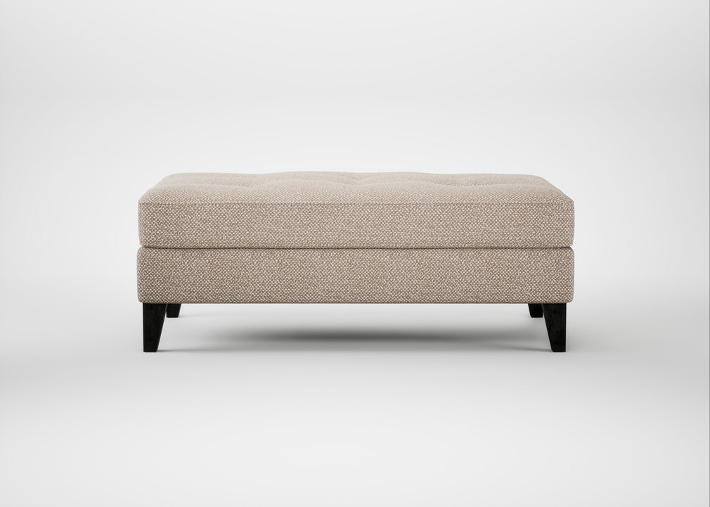 Mistral Footstool Boucle Tweed Pearl / Black