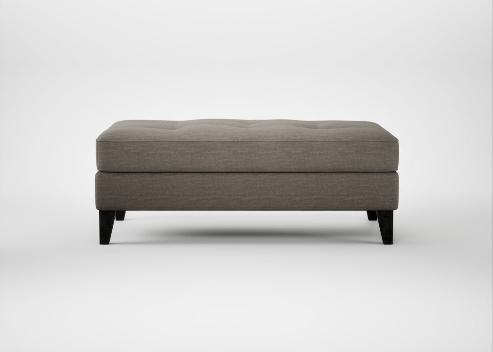 Mistral Footstool Broad Weave Pebble / Black