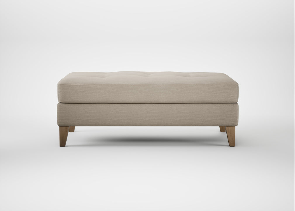 Mistral Footstool Broad Weave Putty / Natural