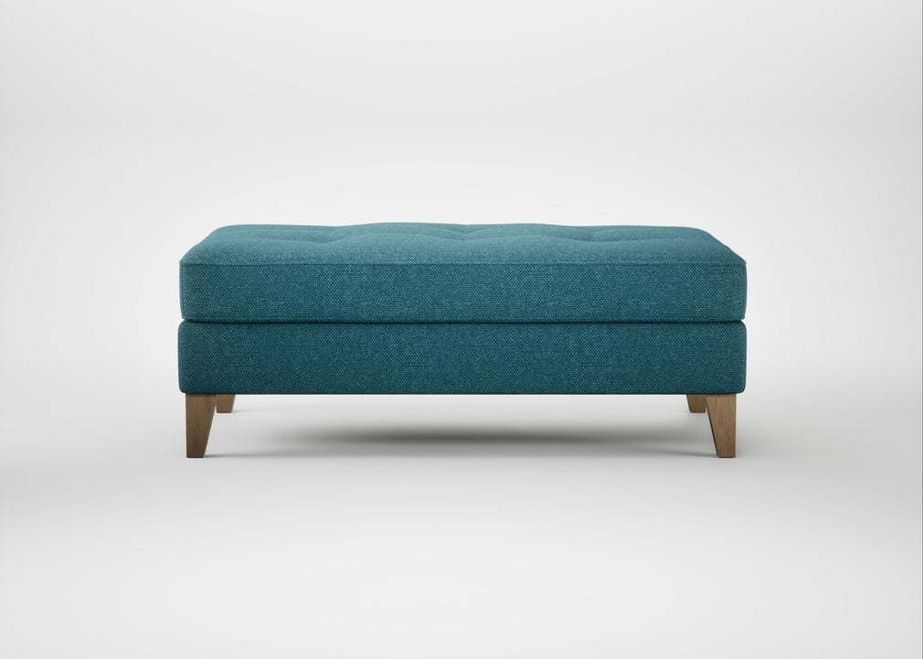 Mistral Footstool Brushed Cotton Cadet / Natural