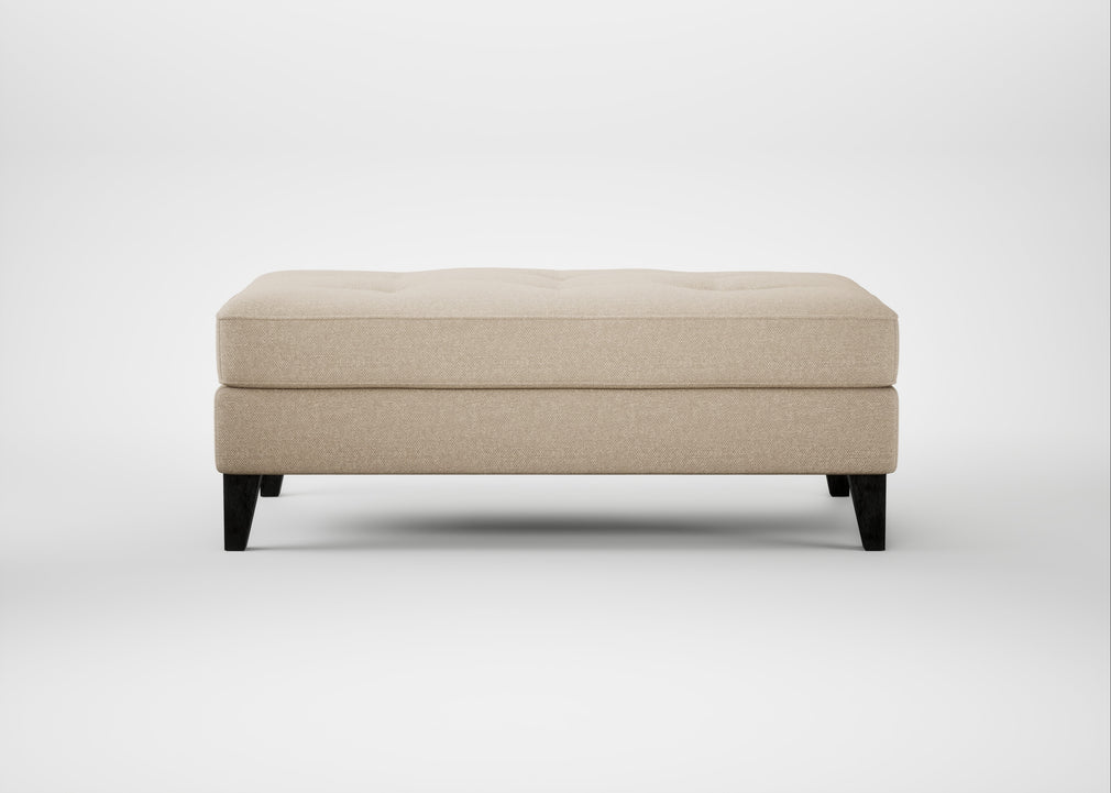 Mistral Footstool Brushed Cotton Oat / Black