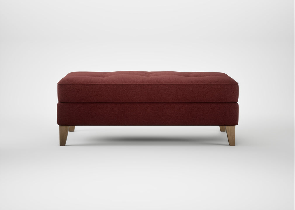 Mistral Footstool Capelo Linen-Cotton Etruscan Red / Natural