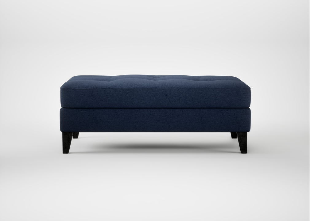 Mistral Footstool Capelo Linen-Cotton Inkspot / Black