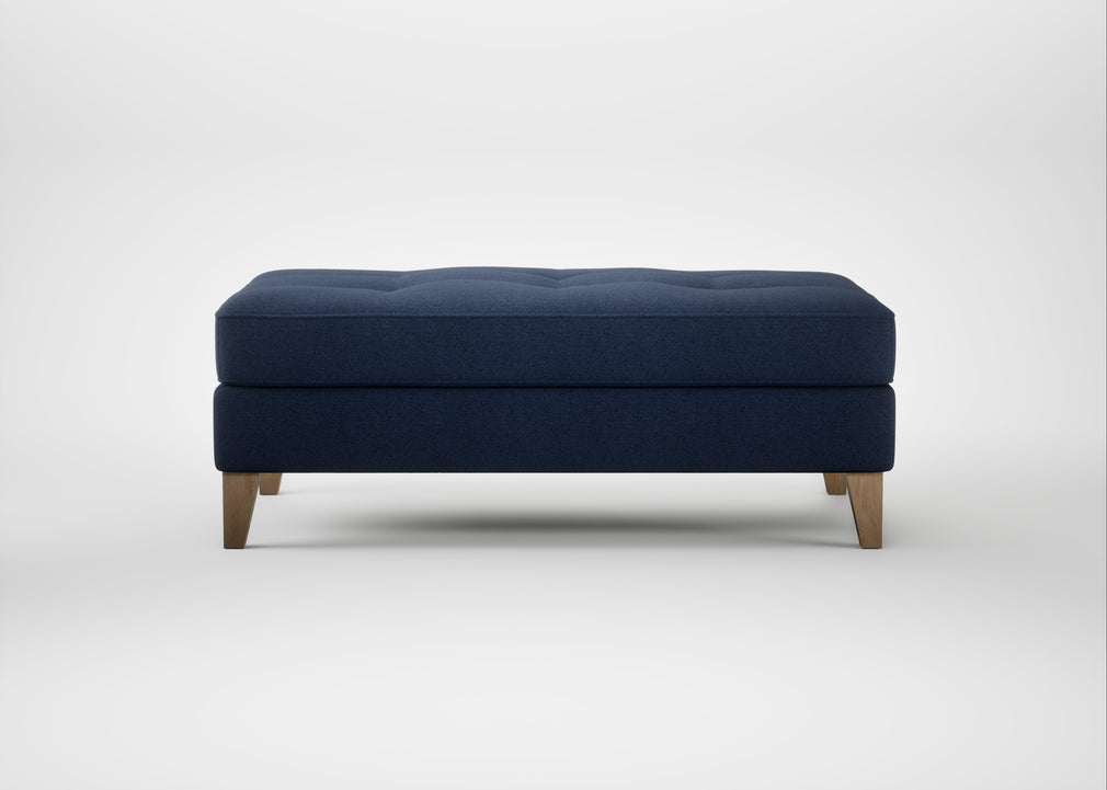 Mistral Footstool Capelo Linen-Cotton Inkspot / Natural