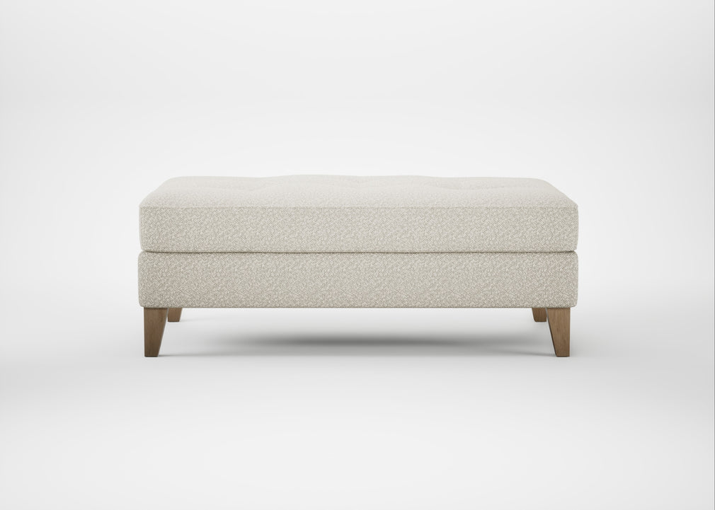 Mistral Footstool Chunky Boucle Ecru / Natural