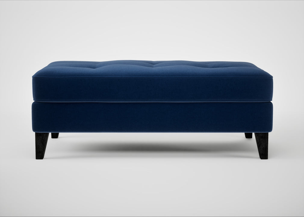 Mistral Footstool Cotton Velvet Midnight / Black