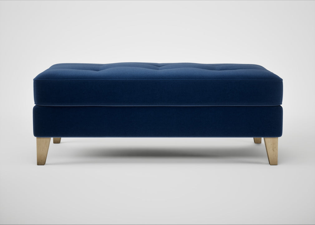 Mistral Footstool Cotton Velvet Midnight / Natural