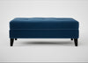 Mistral Footstool Cotton Velvet Petrol / Black