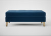 Mistral Footstool Cotton Velvet Petrol / Natural