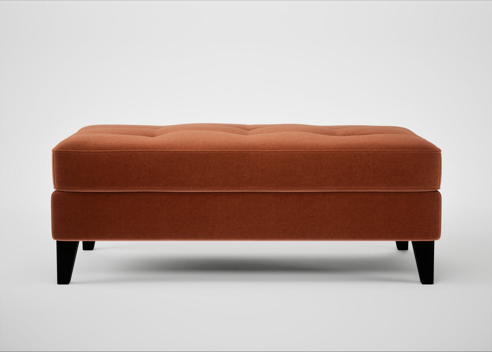 Mistral Footstool Cotton Velvet Russet / Black