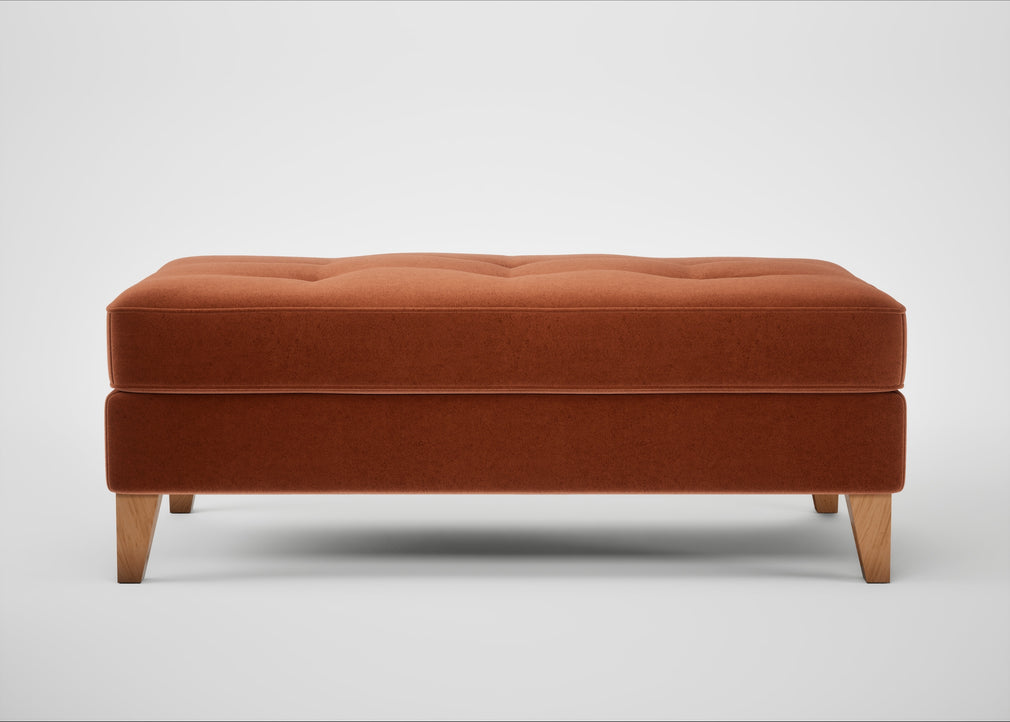 Mistral Footstool Cotton Velvet Russet / Natural