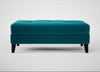 Mistral Footstool Cotton Velvet Teal / Black