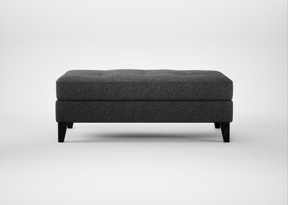 Mistral Footstool Melton Wool Granite / Black