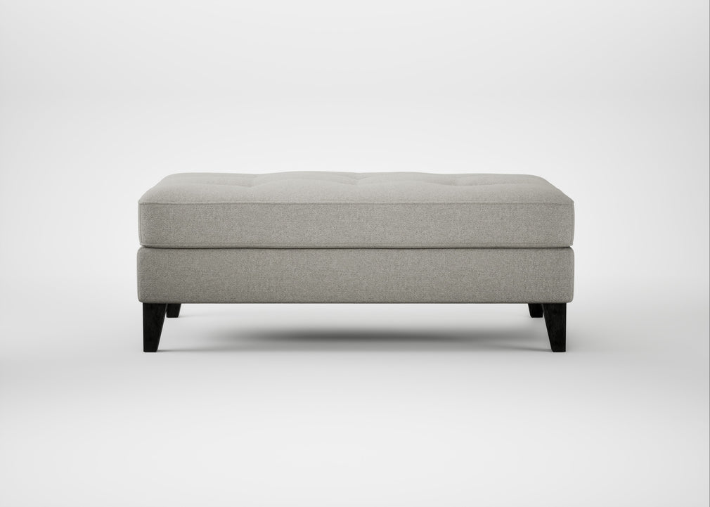 Mistral Footstool Melton Wool Limestone / Black