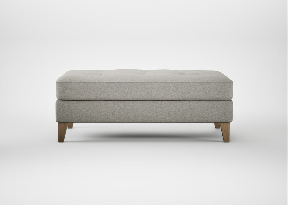 Mistral Footstool Melton Wool Limestone / Natural