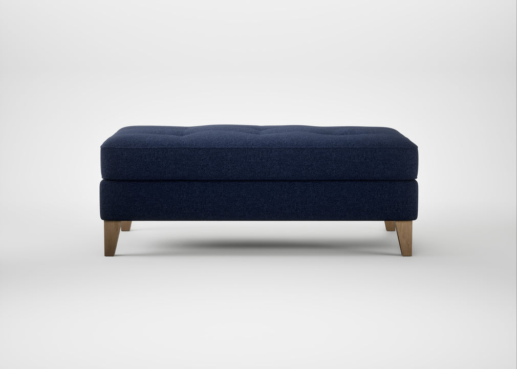 Mistral Footstool Melton Wool New Navy / Natural