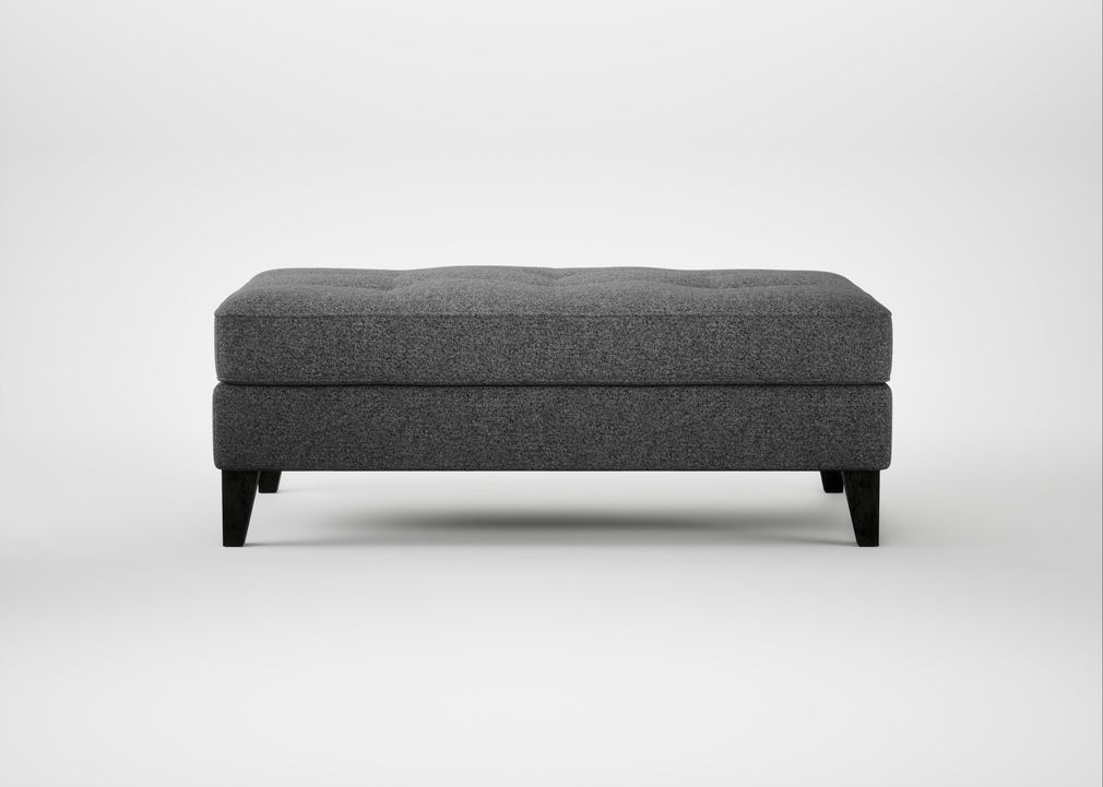 Mistral Footstool Melton Wool Shale / Black