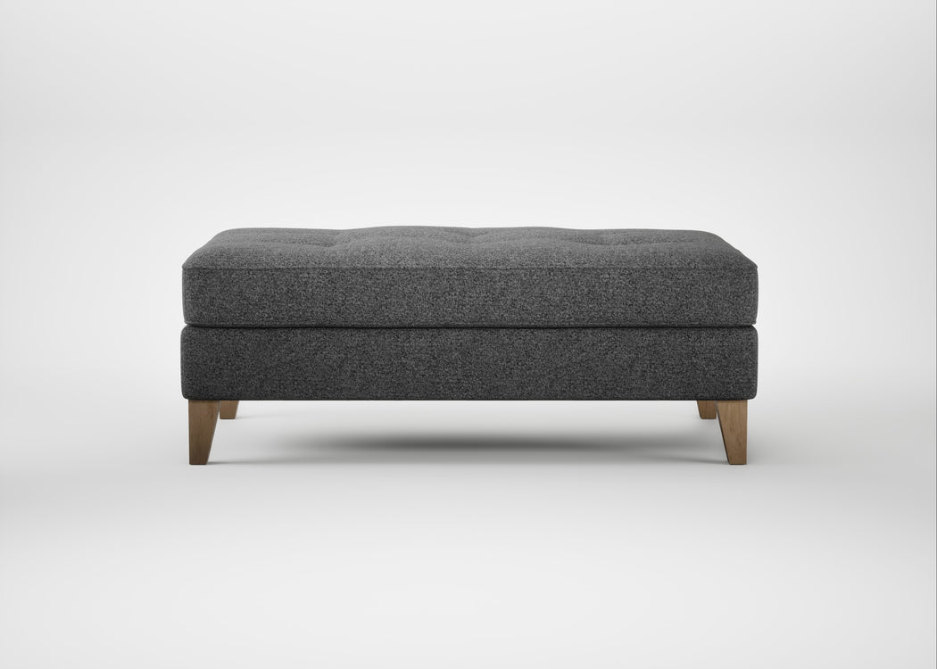 Mistral Footstool Melton Wool Shale / Natural