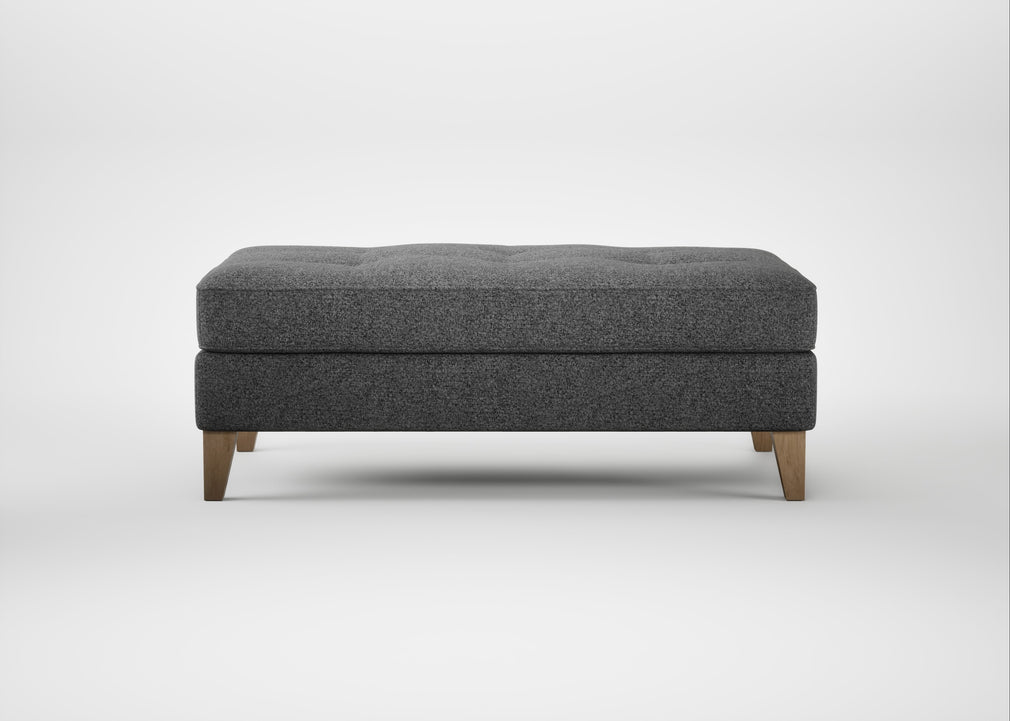 Mistral Footstool Melton Wool Shale / Natural