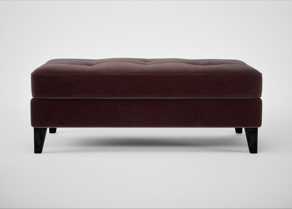 Mistral Footstool Smart Luxe Velvet Acorn / Black
