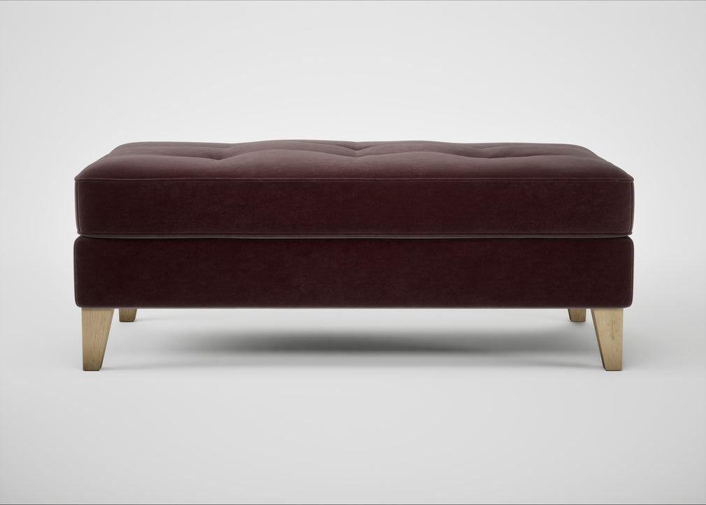 Mistral Footstool Smart Luxe Velvet Acorn / Natural