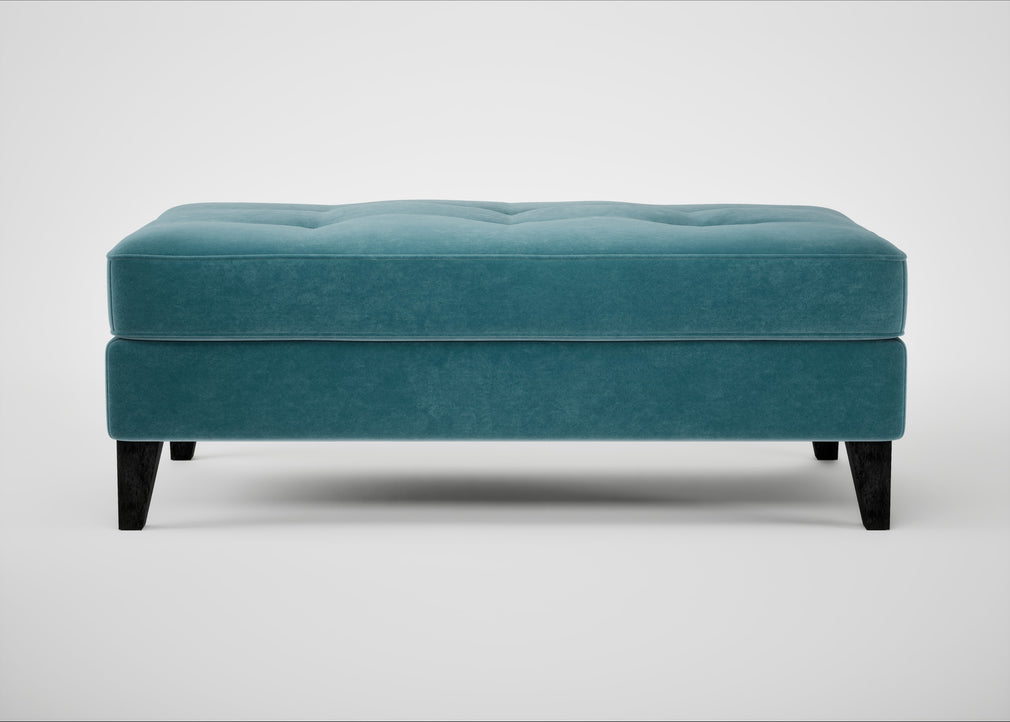 Mistral Footstool Smart Luxe Velvet Airforce Blue / Black