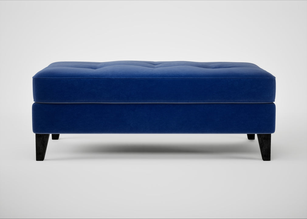 Mistral Footstool Smart Luxe Velvet Azure / Black