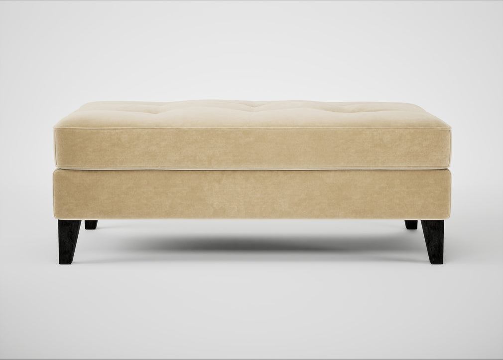 Mistral Footstool Smart Luxe Velvet Biscuit / Black