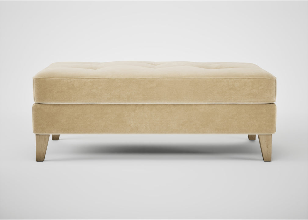 Mistral Footstool Smart Luxe Velvet Biscuit / Natural