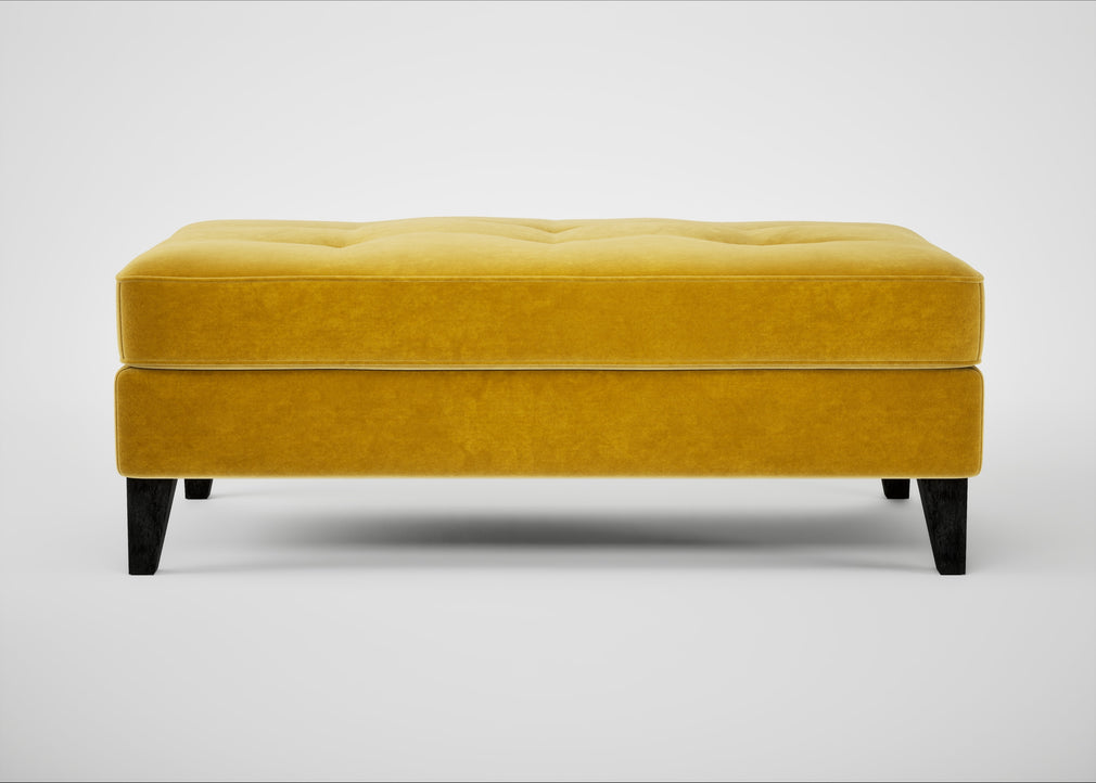Mistral Footstool Smart Luxe Velvet Canary / Black