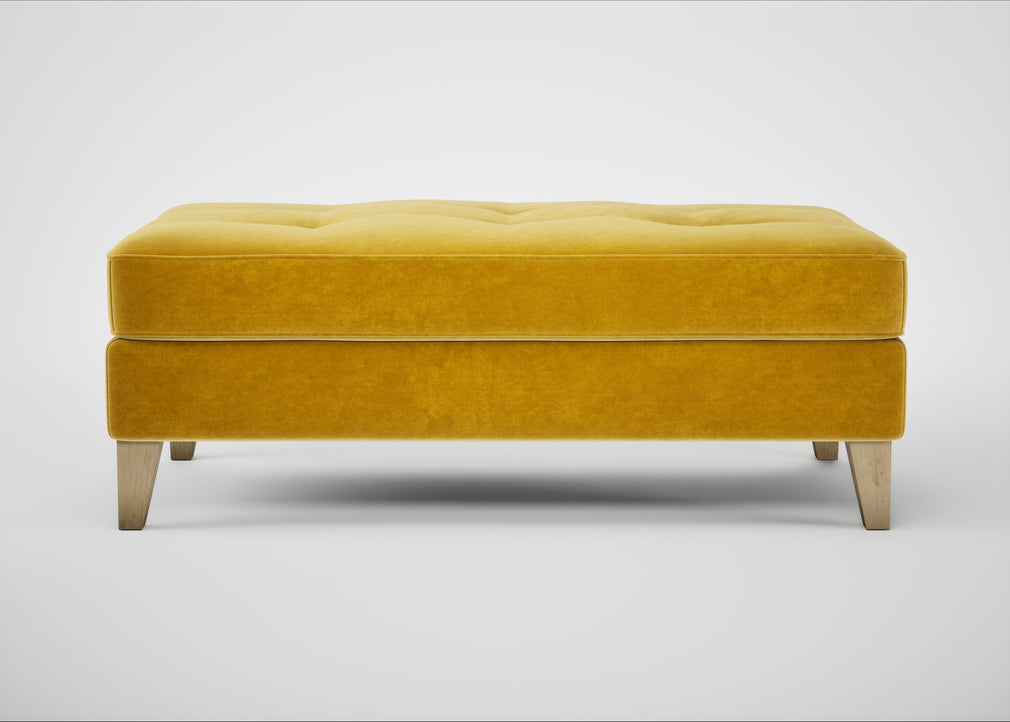 Mistral Footstool Smart Luxe Velvet Canary / Natural