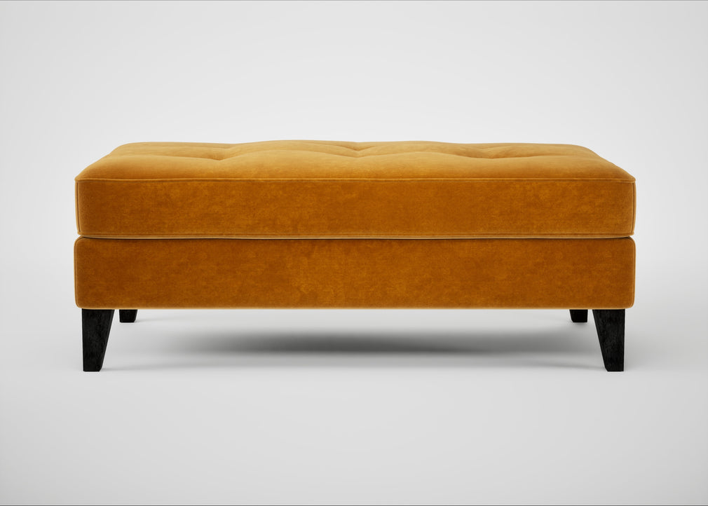 Mistral Footstool Smart Luxe Velvet Cognac / Black