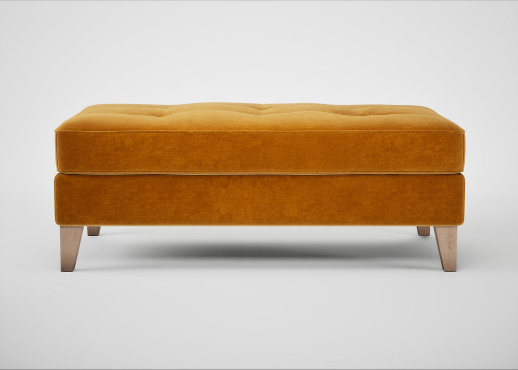 Mistral Footstool Smart Luxe Velvet Cognac / Natural