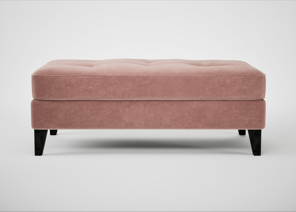Mistral Footstool Smart Luxe Velvet Dusky Pink / Black