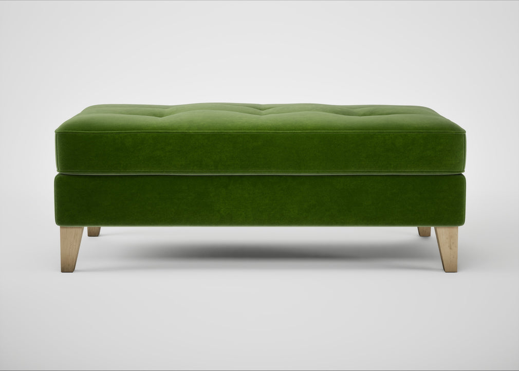 Mistral Footstool Smart Luxe Velvet Grass / Natural