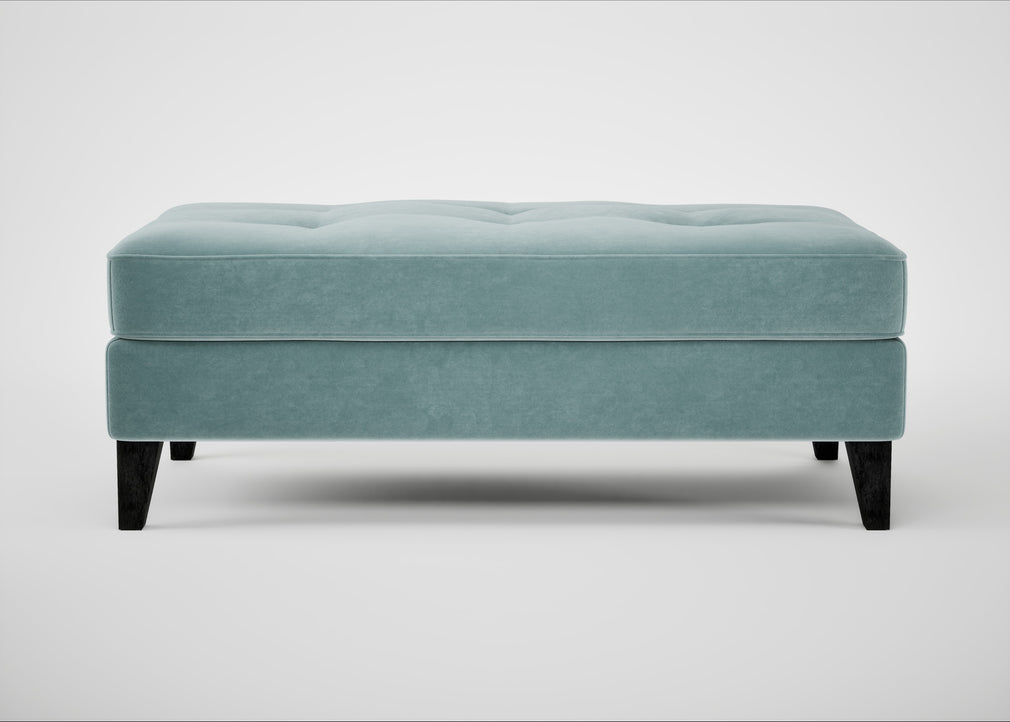 Mistral Footstool Smart Luxe Velvet Mineral Blue / Black