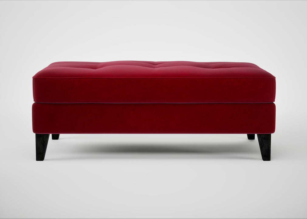 Mistral Footstool Smart Luxe Velvet Mulberry / Black