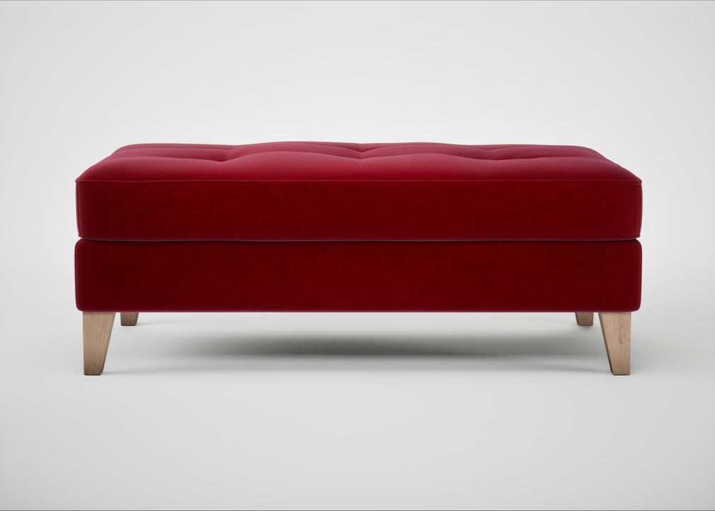Mistral Footstool Smart Luxe Velvet Mulberry / Natural