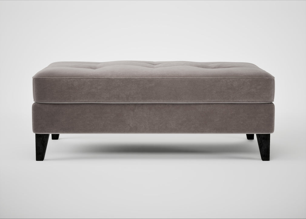 Mistral Footstool Smart Luxe Velvet Mushroom / Black
