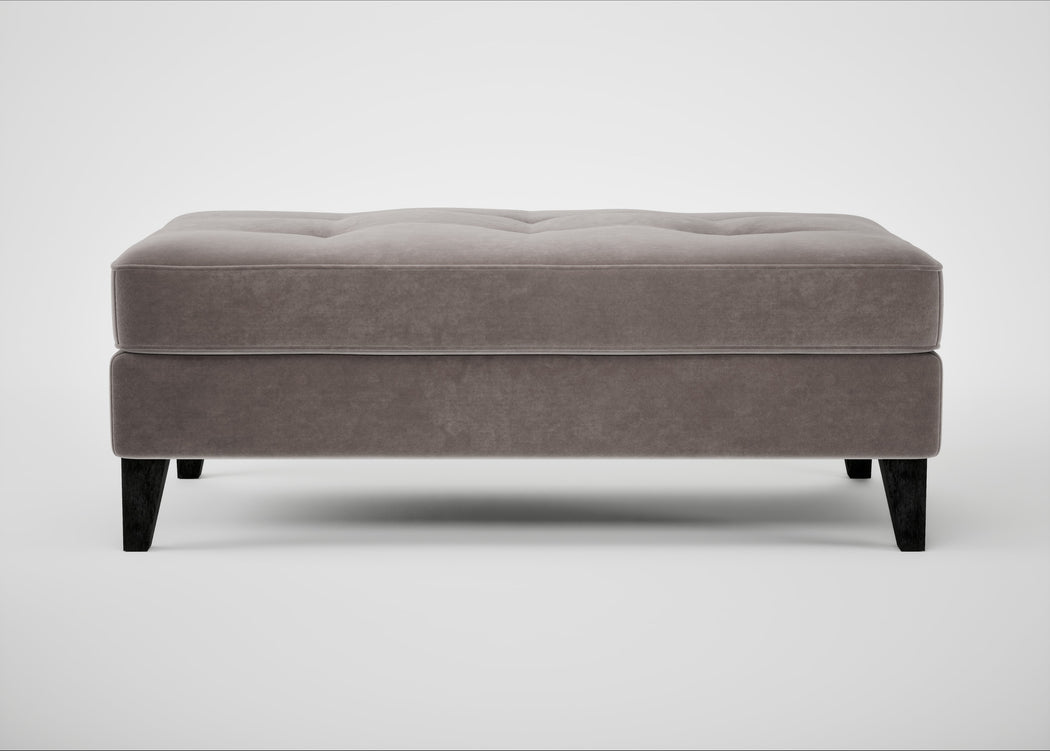 Mistral Footstool Smart Luxe Velvet Mushroom / Black