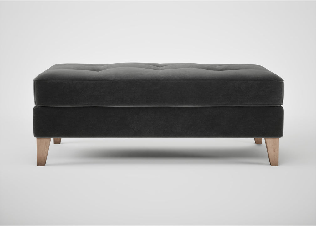 Mistral Footstool Smart Luxe Velvet Nickel / Natural