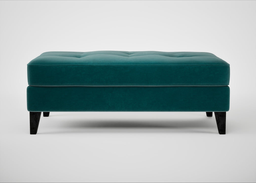 Mistral Footstool Smart Luxe Velvet Ocean Green / Black