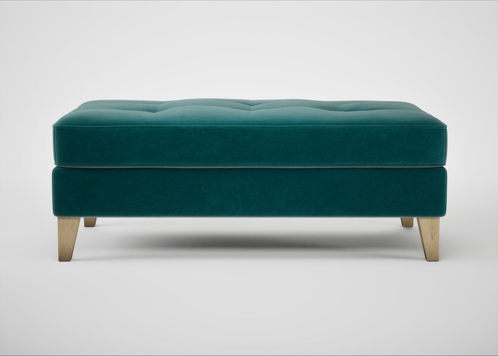 Mistral Footstool Smart Luxe Velvet Ocean Green / Natural