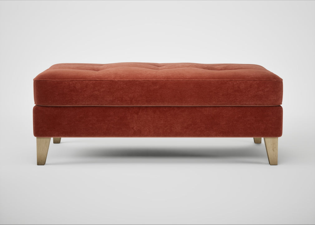 Mistral Footstool Smart Luxe Velvet Tawny / Natural